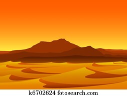 Sunset in Desert Sunset in Desert
