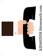 telefonhörer, in, hand