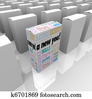 un, nuevo, usted, mejora del uno mismo, en caja, para, instante, éxito