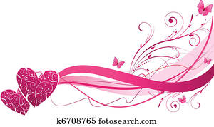 פרחוני, קרזל, עם, לבבות