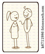 affärsman, &, kvinna