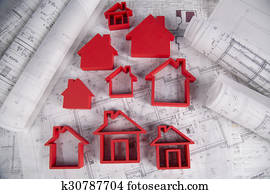 House model, architecture blueprints concept House model, architecture blueprints concept