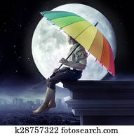 Little boy holding an umbrella Little boy holding an umbrella
