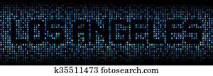 Los Angeles text on hex code illustration Los Angeles text on hex code illustration