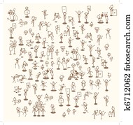 set of business people