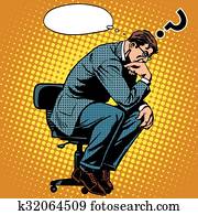 Thinker businessman business concept Thinker businessman business concept