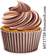 vektor, kakau, cupcake vektor, kakau, cupcake