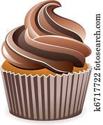 vektor, kakau, cupcake vektor, kakau, cupcake