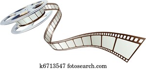 סרט של סרט, spooling, out, של, הסרט סליל