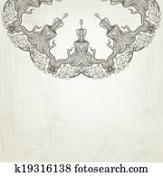 Artistic abstract vector background with floral arabesque Artistic abstract vector background with floral arabesque