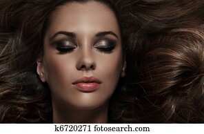 Beauty brunette with long hair