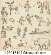 Canada travel - An hand drawn pack Canada travel - An hand drawn pack