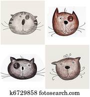 Cats - Handmade illustration Cats - Handmade illustration