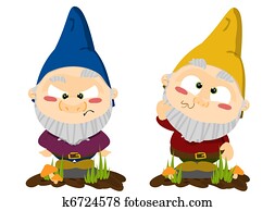Cute cartoon lawn gnomes Cute cartoon lawn gnomes