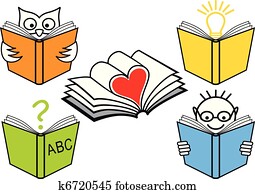 open, boekjes, vector