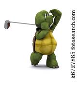 Tortoise Playing golf Tortoise Playing golf