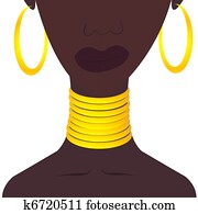 אישה שחורה, עם, jewelies