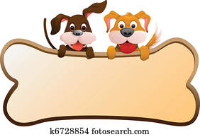 כלבים, עם, דגל