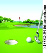 A clean and green golf course A clean and green golf course