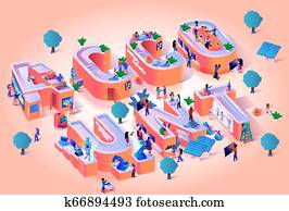 affär, konto, finansiell, revision, typografi, baner