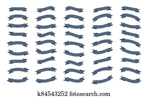 Banner ribbons in flat style, vector set Banner ribbons in flat style, vector set