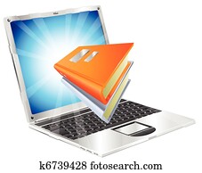 Books icon laptop concept Books icon laptop concept
