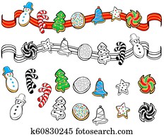 Christmas cookies border ornament Christmas cookies border ornament