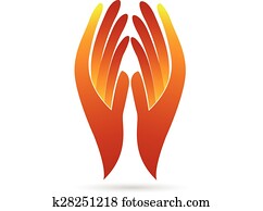 esperanzado, hands., fe, concepto, logotipo