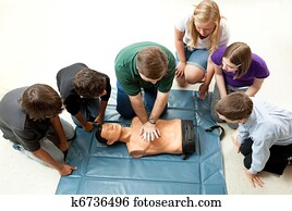 Group of Teens Take CPR Class Group of Teens Take CPR Class