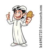 karikatur, arabisch, kind karikatur, arabisch, kind