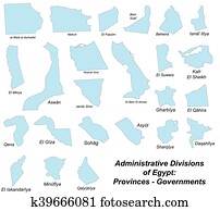 Map of Egyptian departments