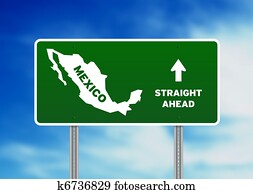 Mexico Highway Sign Mexico Highway Sign
