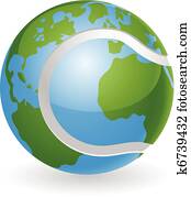 welt globus, tennisball, begriff welt globus, tennisball, begriff