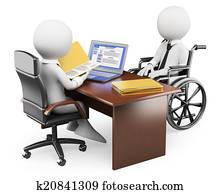 3, hvid, folk., handicapped person, ind, arbejde interview