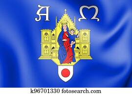 3D Montpellier coat of arms, France. 3D Illustration.   