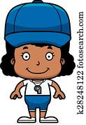 Cartoon Smiling Coach Girl Cartoon Smiling Coach Girl