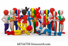 European Union. People in color of national flag. European Union. People in color of national flag.