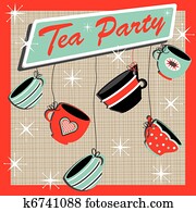 Retro Tea Party Invitation Retro Tea Party Invitation