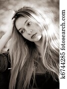 Sad depressed young woman