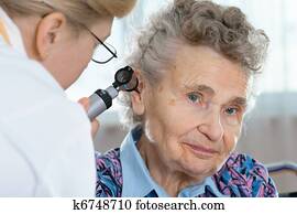 Senior woman being examined by the