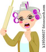 Senior Woman Holding Roll Pin