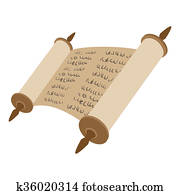 Torah scroll cartoon icon Torah scroll cartoon icon
