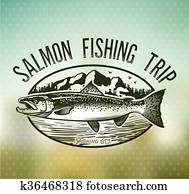 vindima, salmão, pesca, emblemas