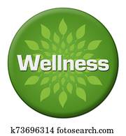 Wellness Green Leaves Circle Badge Style Wellness Green Leaves Circle Badge Style