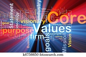 Core values background concept glowing
