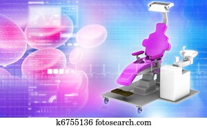 Dental chair in digital background