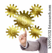 Euro, Yuan Or Yen, Pound, Swiss Franc And Dollar Euro, Yuan Or Yen, Pound, Swiss Franc And Dollar