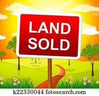 Land Sold Indicates Real Estate Agent And Building