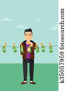 Man loundering money.