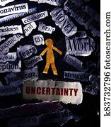 pochybnosť, a, coronavirus, správa